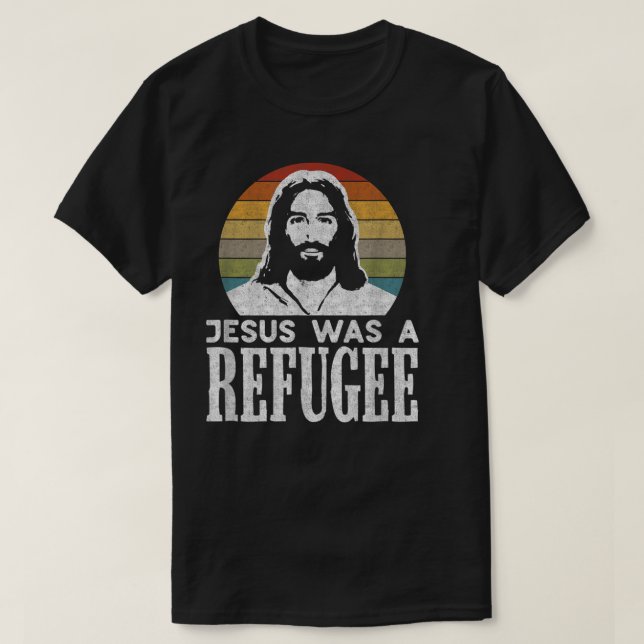 T-shirt Pro Immigration Christian Libéral Jésus Était Un R (Design devant)