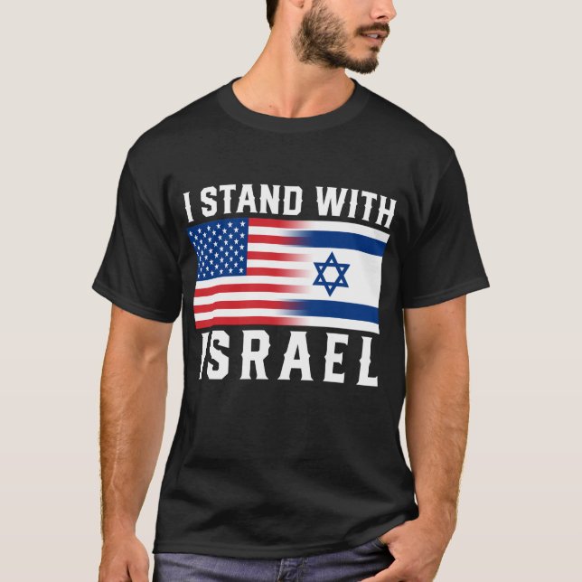 T-shirt Pro-Israël Je Me Trouve Avec Israël (Devant)