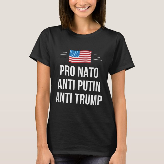 T-shirt Pro Nato - Anti Poutine - Anti Trump - , Small (Devant)