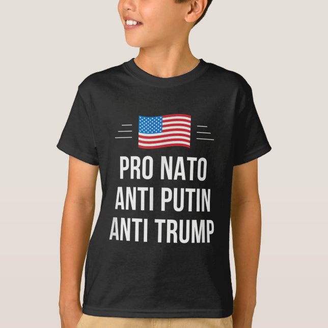 T-shirt Pro Nato - Anti Poutine - Anti Trump - , Small (Devant)