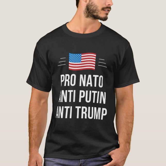 T-shirt Pro Nato - Anti Poutine - Anti Trump - , Small (Devant)