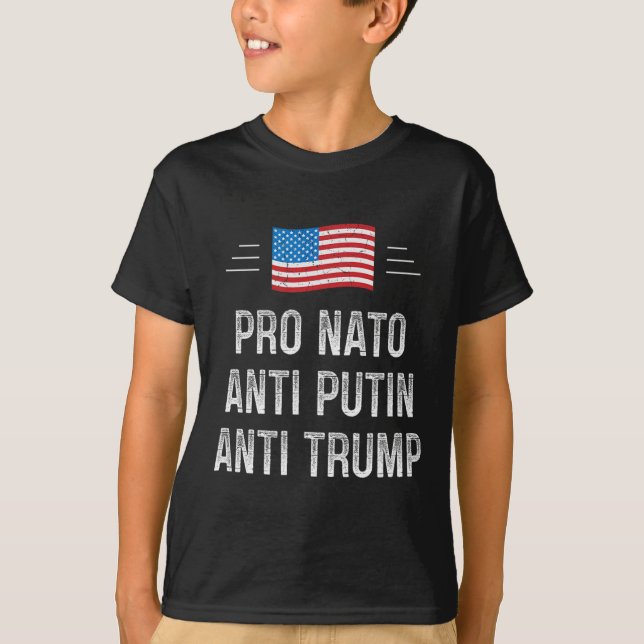 T-shirt Pro Otan - Anti Poutine - Anti Trump - Style Rétro (Devant)