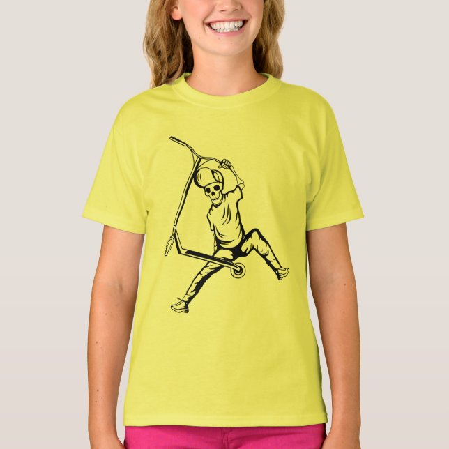 T-shirt Pro Scooter Free Rider Traces (Devant)