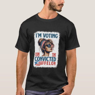 T-shirt Pro Trump Girl Women Bleached Messy Bun Vote Convi
