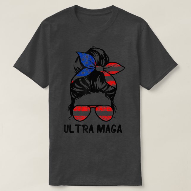 T-shirt Pro Trump Ultra Mega Messy Bun   1  (Design devant)