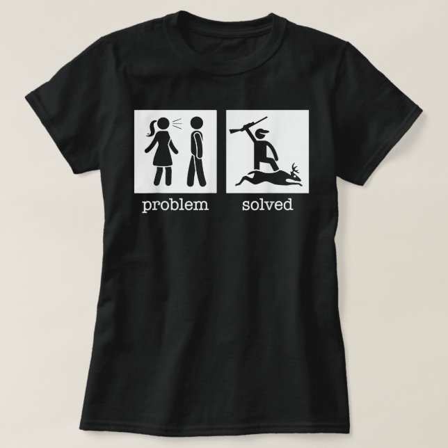 T-shirt Problem Divorced Solved Funny Divorce Deer Hunting (Design devant)