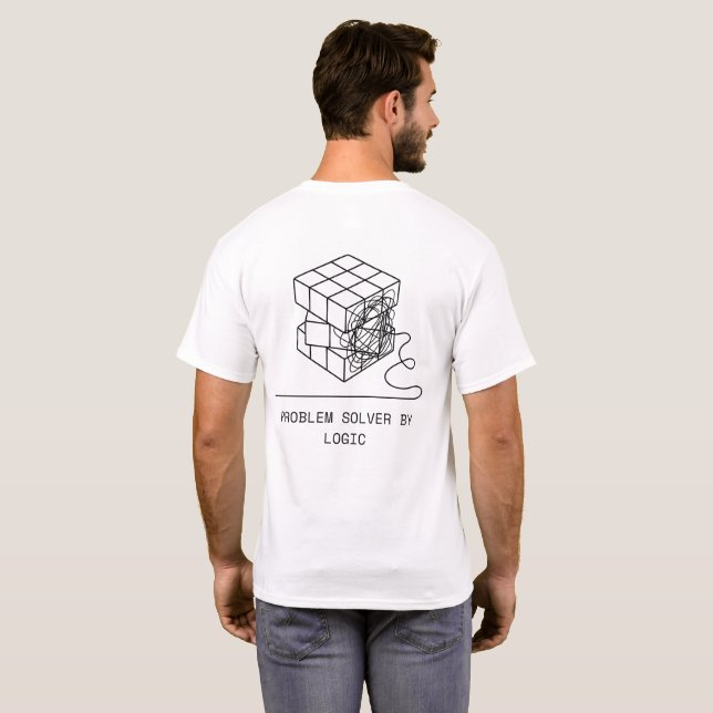 T-shirt Problem Solver By Logic | Minimalist Rubik's Cube (Dos entier)