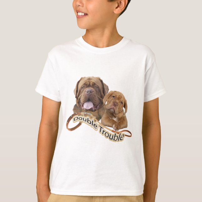 T-shirt Problème de Dogue De Bordeaux Double (Devant)