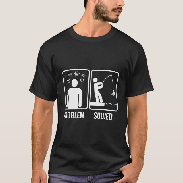 T-shirt Problème de pêche Poisson résolu (Devant)
