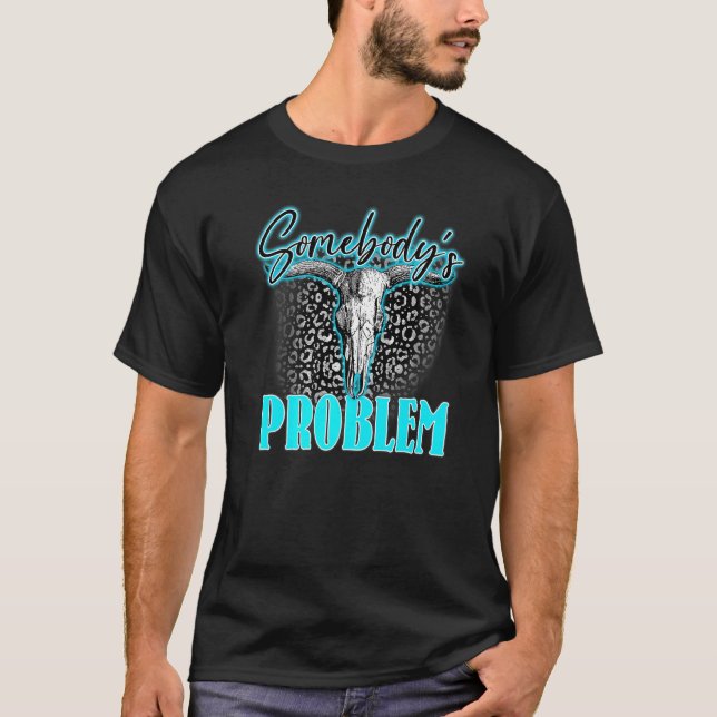 T-shirt Problème de quelqu'un de léopard Crâne de taureau  (Devant)