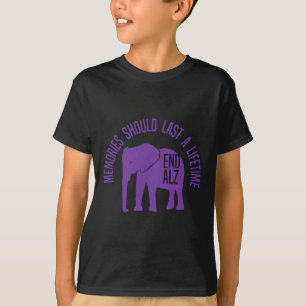 T-shirt Problème de souvenirs éléphant violet et texte Hei