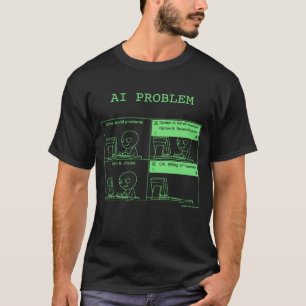 T-shirt Problème d'IA v.2.1 Monochrome sur Noir