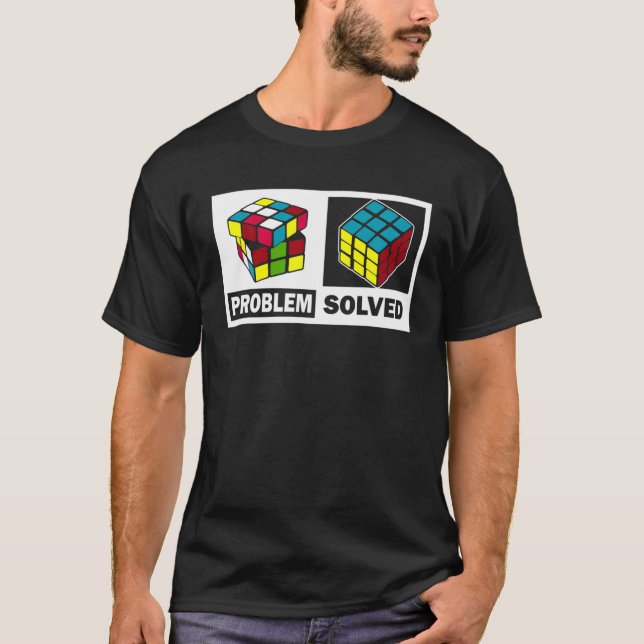 T-shirt Problème du cube de puzzle concurrentiel Résolu Vi (Devant)