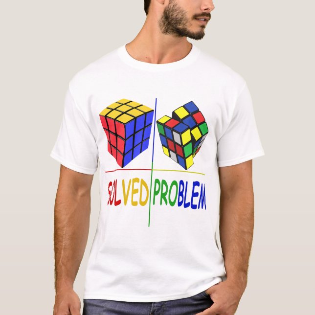 T-shirt Problème du cube de puzzle concurrentiel Résolu Vi (Devant)