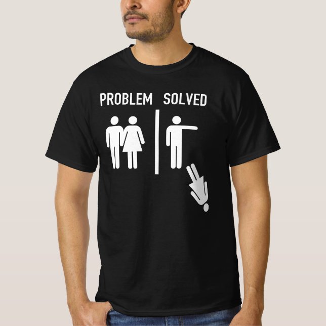 T-shirt Problème Résolu Mariage Contre Divorce Pour Divorc (Devant)