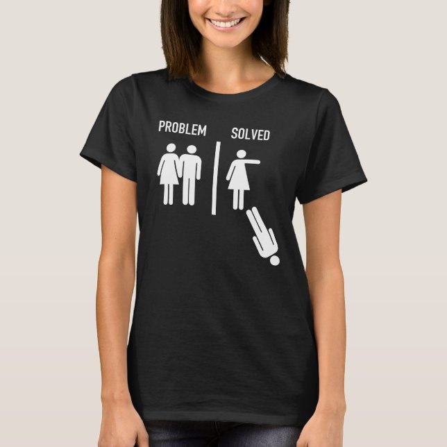 T-shirt Problème résolu - Mariage drôle contre divorce (Devant)