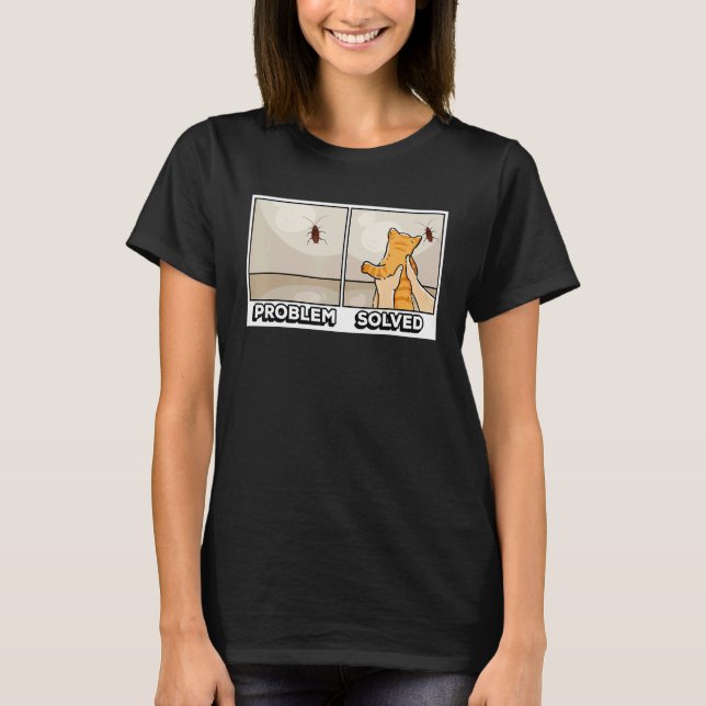 T-shirt Problème résolu Mignon Chat Chat   Chat Propriétai (Devant)