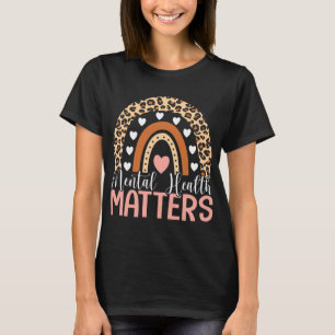 T-shirt Problèmes de santé Empreinte de léopard Boho Rainb