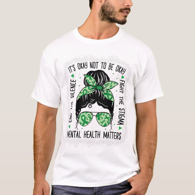 T-shirt Problèmes de santé Messy Bun Sensibilisation à la  (Devant)