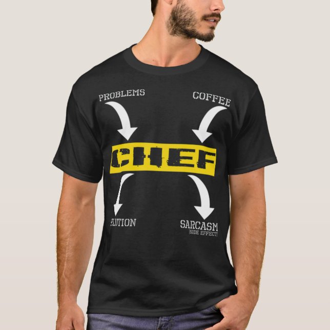 T-shirt Problèmes Solution Café Sarcasme Effet donut pir (Devant)