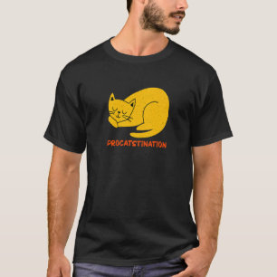 T-shirt Procatstination Chat Humour Kitten Lazy Chat Maman