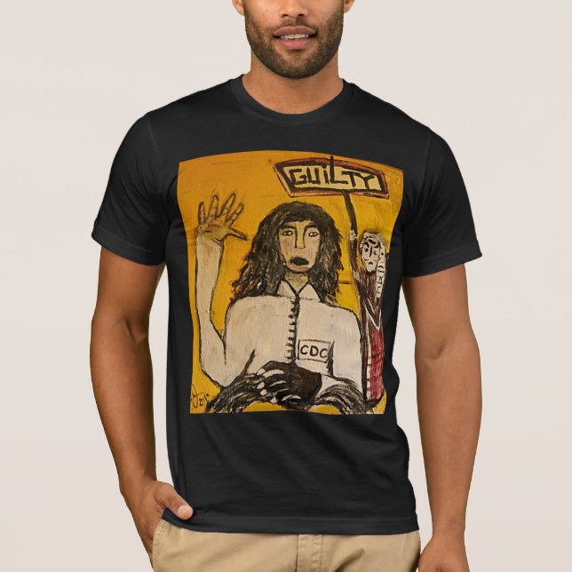 T-SHIRT PROCÈS EN SORCELLERIE RASTA COUPABLE (Devant)
