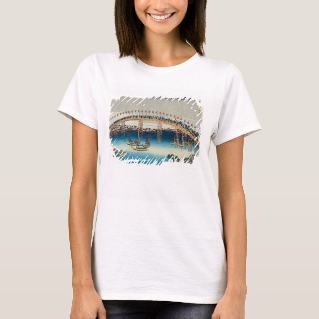 T-shirt Procession au-dessus d'un pont (impression en bois (Devant)