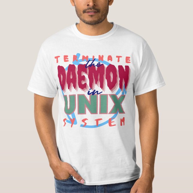 T-shirt Processus démon dans les systèmes Unix (Devant)