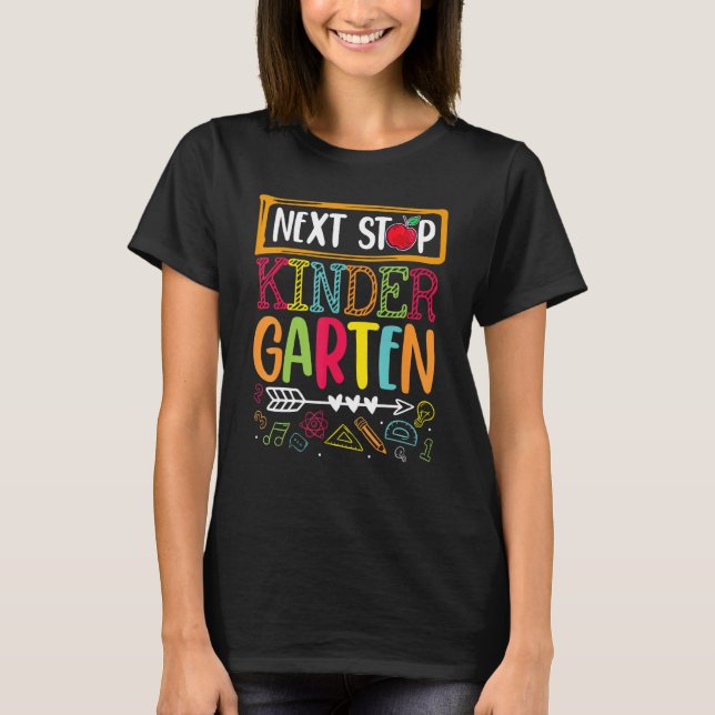 T-shirt Prochain Arrêt Maternelle Retour À L'École Enseign (Devant)