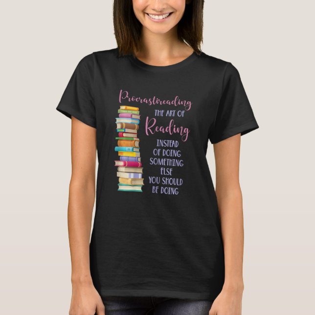 T-shirt Procrastination Book Reader for Women and Kids (Devant)