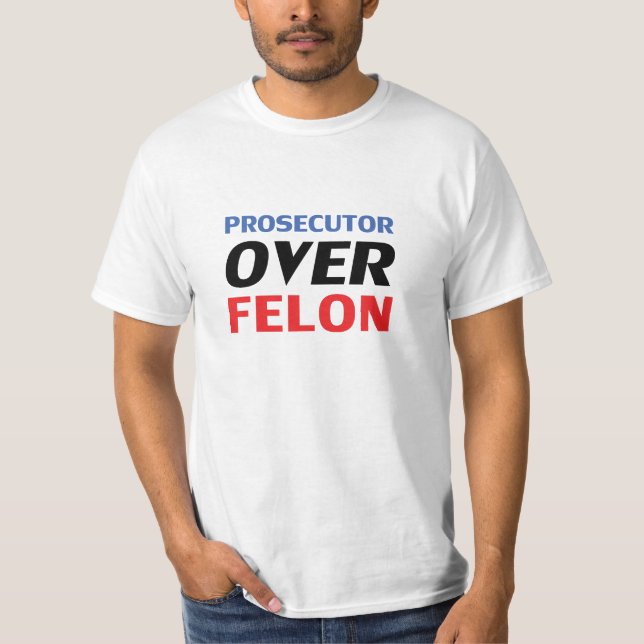 T-shirt Procureur sur Felon typographie rouge blanc bleu (Devant)