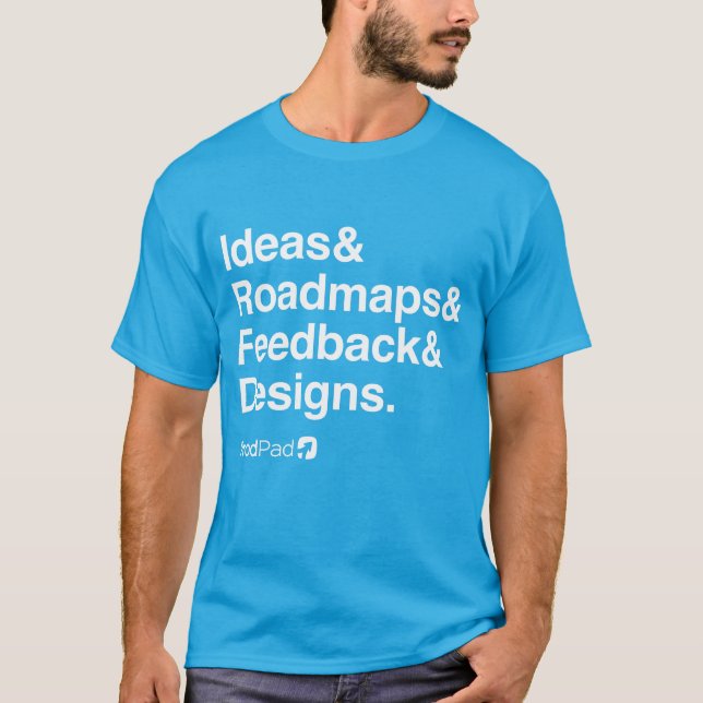 T-shirt ProdPad 'liste Helvetica' (Devant)
