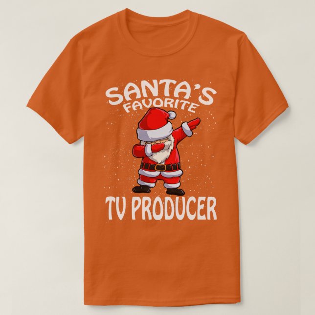 T-shirt Producteur de télévision favori Santas Noël (Design devant)