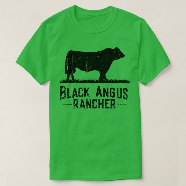 T-shirt Producteur de vaches - Rancher noir Angus (Design devant)