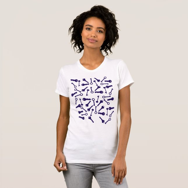 T-shirt Produit à motif clé bleu (Devant entier)