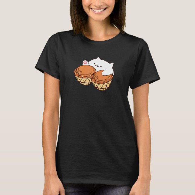 T-shirt produit Bongo Cat Mignon mème de chat 1 (Devant)