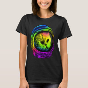 T-shirt produit Psychedelic Cat Astronaut Cat avec Espace