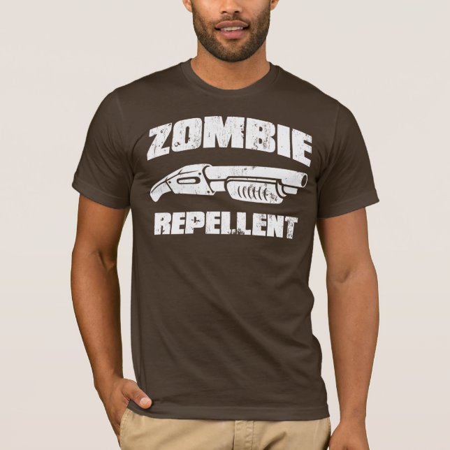 T-shirt produit répulsif de zombi - le fusil de chasse (Devant)