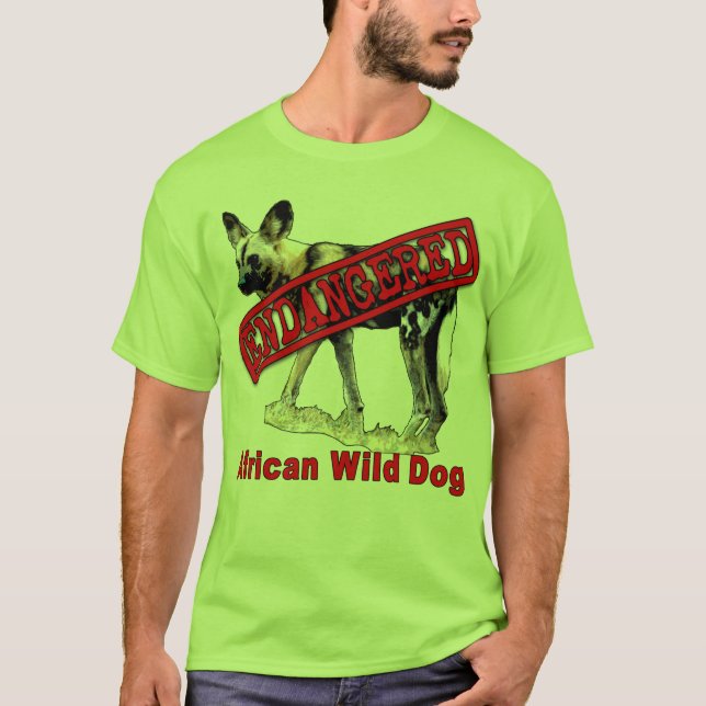 T-shirt Produits animaux mis en danger africains de chien (Devant)