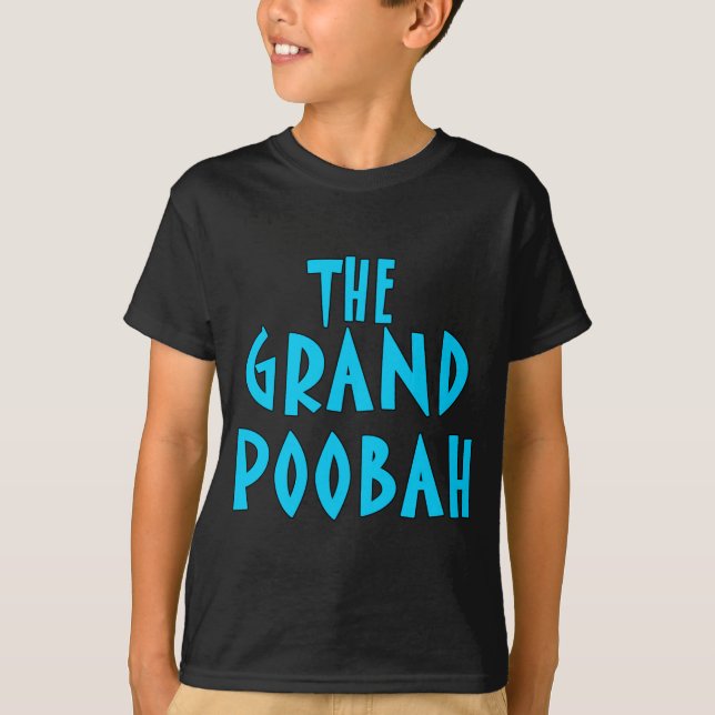 T-shirt Produits bleus grands de police de Poobah (Devant)