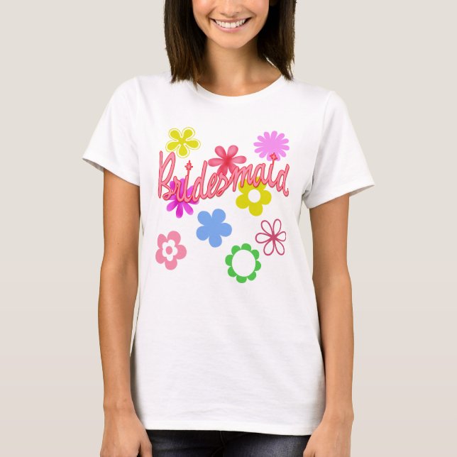 T-shirt Produits Bridesmaid Fleurs Remplies (Devant)