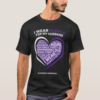 T-shirt Produits-Cadeaux Démence Purple Mari Alzheimer