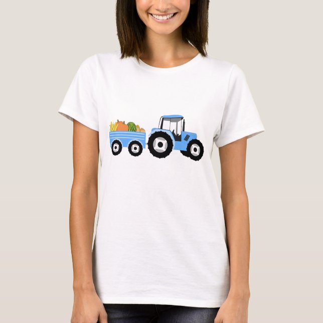 T-shirt Produits de la ferme de camions bleus (Devant)