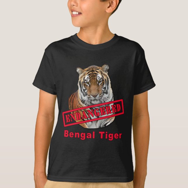 T-shirt Produits mis en danger de tigre de Bengale (Devant)