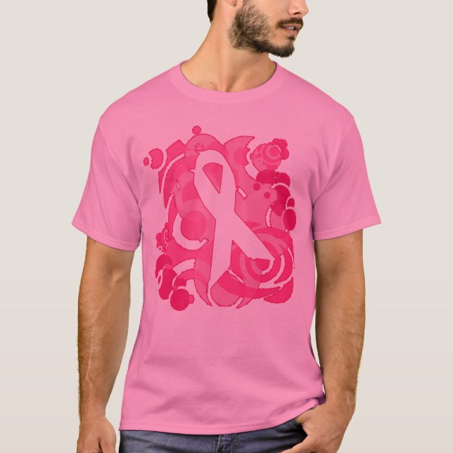 T-shirt Produits roses abstraits de ruban (Devant)
