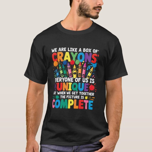 T-shirt Prof amusant Nous sommes comme une boîte de crayon (Devant)