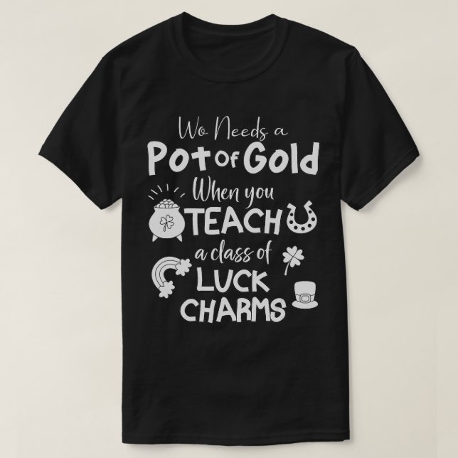T-shirt Prof amusant Saint-Patrick, un professeur chanceux (Design devant)