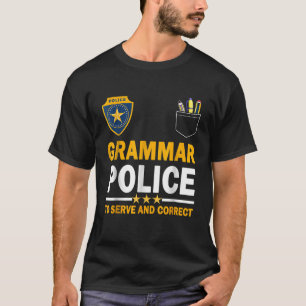 T-shirt Prof d'anglais drôle police de grammaire