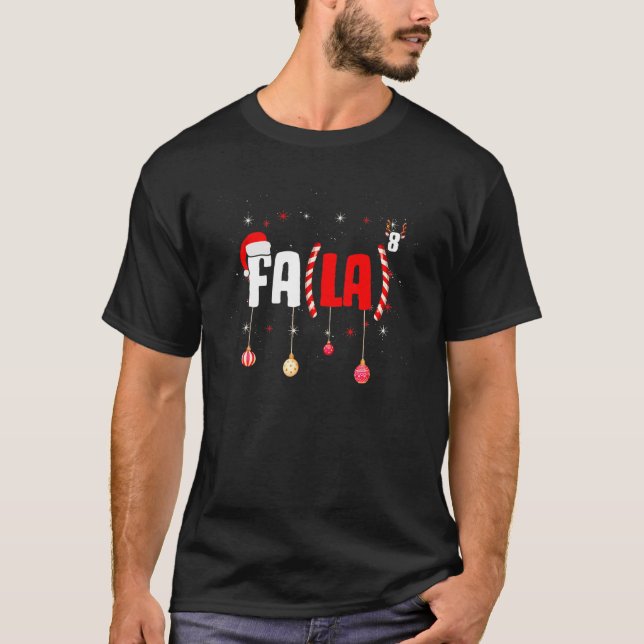 T-shirt Prof de maths de Noël Fa La8 Équations Fa La La L (Devant)