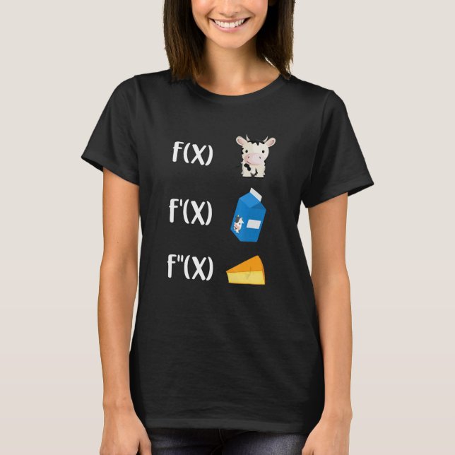 T-shirt Prof de maths drôle Art Vache Lait Fromage Calcul  (Devant)